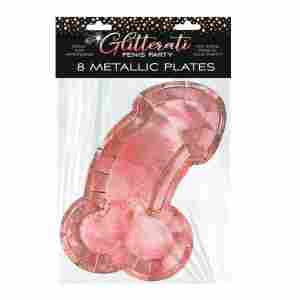 Glitterati Penis Rose Gold Plates