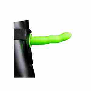 Glow in the Dark Curved Hollow Strap-On - 8" / 20 cm