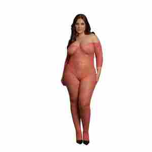 Lace Long-Sleeved Bodystocking - Queen Size