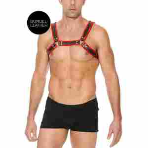 Leather Bulldog Harness with Buckles - S/M