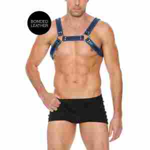 Leather Bulldog Harness with Buckles - S/M