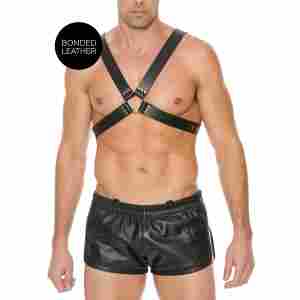 Leather Harness with Large Buckle - One Size