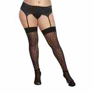 Leopard Fishnet Thigh High Diamond