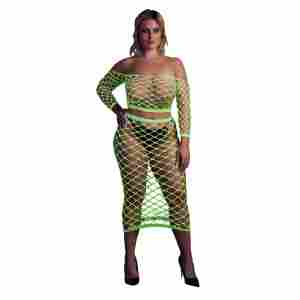 Long Sleeve Crop Top and Long Skirt