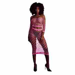 Long Sleeve Crop Top and Long Skirt