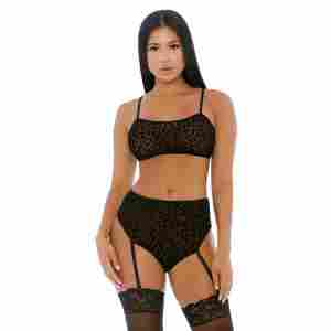 Lustful Leopard - Cami Lingerie Set - S