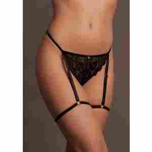 Marie - Lace Thong with Garter