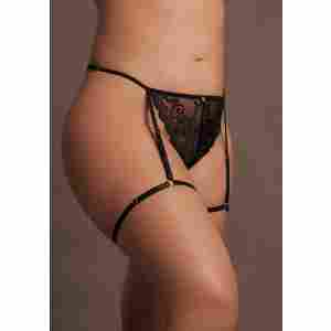 Marie - Lace Thong with Garter