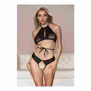 Marley - Peekaboo and Panty - S/M - Black