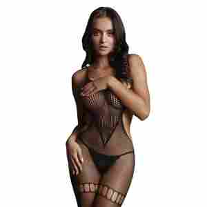 Net High Neck Bodystocking - One Size