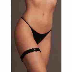Noel - Elastic Lace Garter with Golden Details - One Size