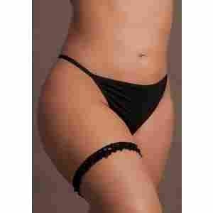 Noel - Elastic Lace Garter with Golden Details - Plus Size