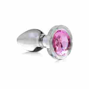 Pink Gem - Glass Anal Plug - Small