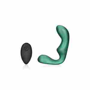 Pointed Vibrating Prostate Massager with Remote Control - Metallic Green