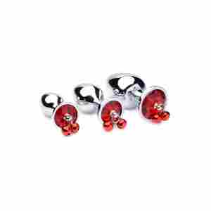 Red Gem - Butt Plug Set with Bells