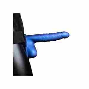 Ribbed Hollow Strap-On with Balls - 8" / 21 cm