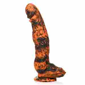 Sabretooth - Silicone Dildo - Orange/Black