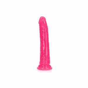 Slim Realistic Dildo with Suction Cup - Glow in the Dark - 8'' / 20 cm