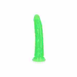 Slim Realistic Dildo with Suction Cup - Glow in the Dark - 8'' / 20 cm