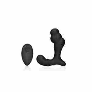 Stacked Vibrating Prostate Massager with Remote Control - Black