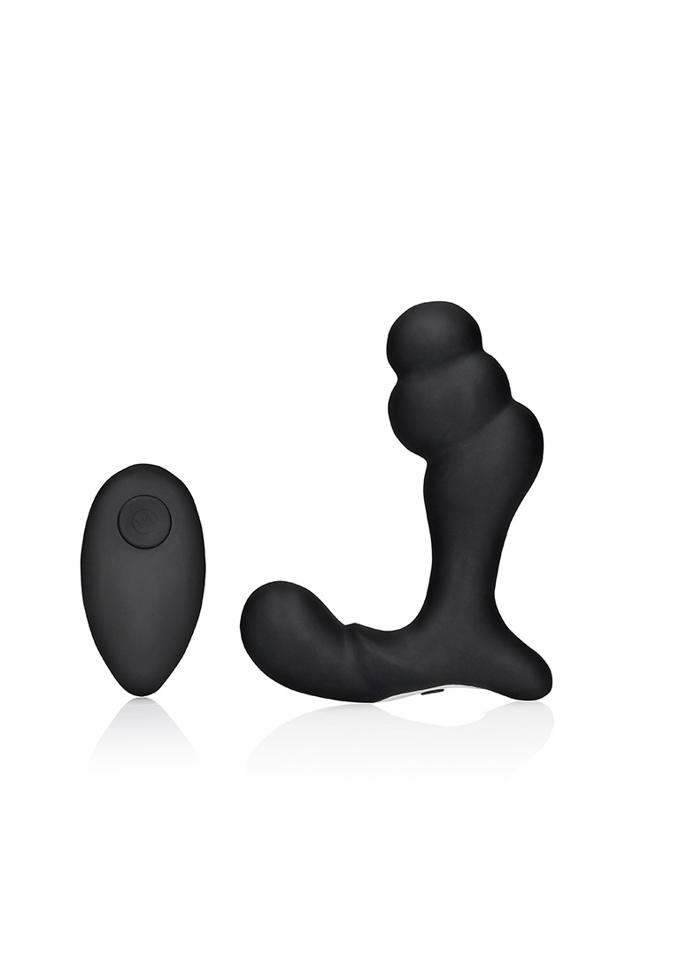 Stacked Vibrating Prostate Massager with Remote Control - Black
