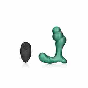 Stacked Vibrating Prostate Massager with Remote Control - Metallic Green
