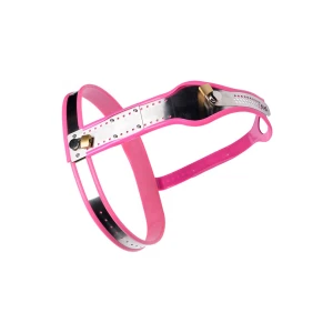 Stainless Steel Adjustable Female Chastity Belt - Pink