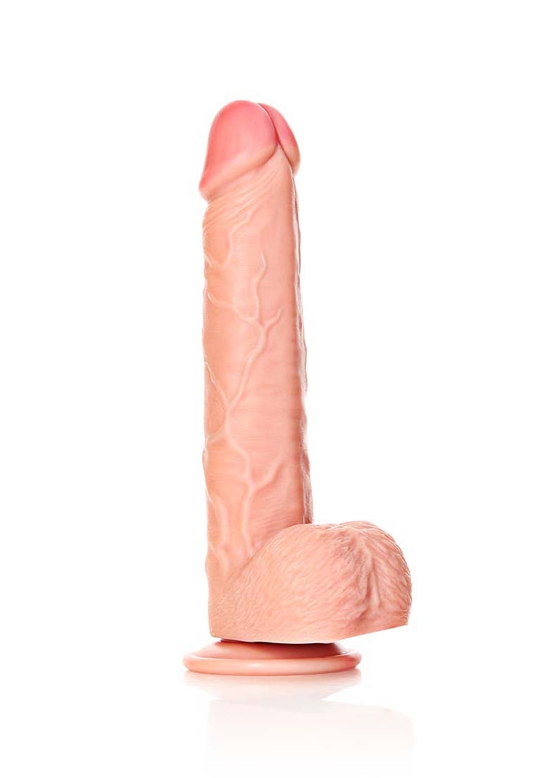 Straight Realistic Dildo with Balls and Suction Cup - 10" / 25