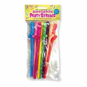 Super Fun Penis Multicolor Penis Straws