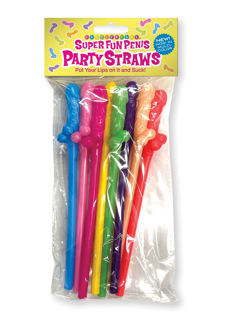 Super Fun Penis Multicolor Penis Straws