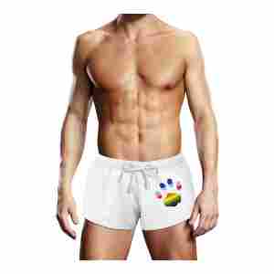 Swim Trunk White Oversized Paw