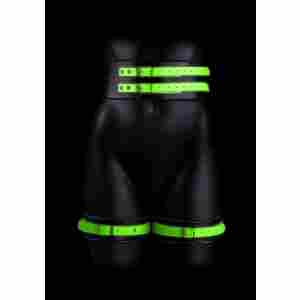 Thigh Cuffs with Belt and Handcuffs - Glow in the Dark - L/XL