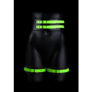 Thigh Cuffs with Belt and Handcuffs - Glow in the Dark - S/M