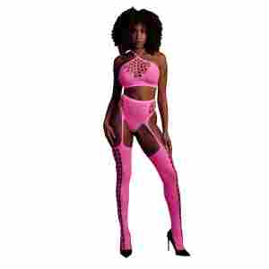 Two Piece with Crop Top and Stockings