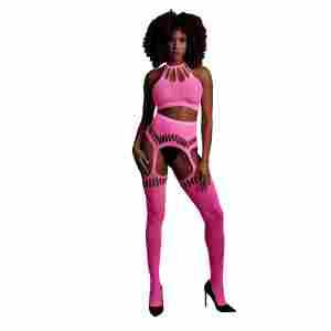 Two Piece with Crop Top and Stockings