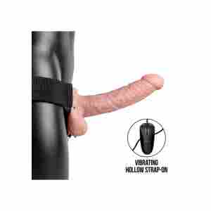 Vibrating Hollow Strap-On with Balls - 7" / 18 cm