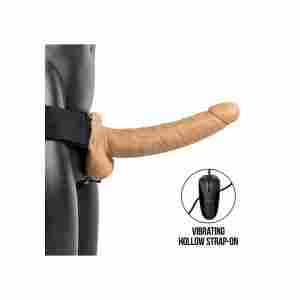 Vibrating Hollow Strap-On with Balls - 9" / 23 cm