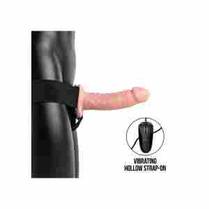 Vibrating Hollow Strap-On without Balls - 6" / 15