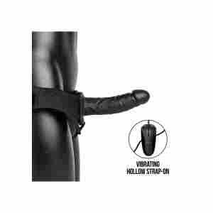 Vibrating Hollow Strap-On without Balls - 6" / 15