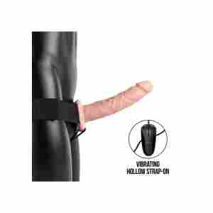Vibrating Hollow Strap-On without Balls - 8" / 20