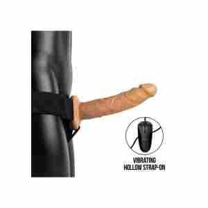 Vibrating Hollow Strap-On without Balls - 8" / 20