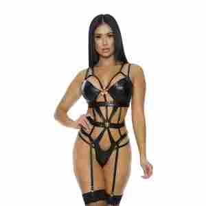 X Marks The Spot Cheetah Print Teddy - Black