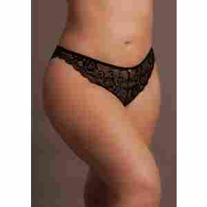 ZoГ© - Elastic Lace Brief with Back Lacing and Golden Details - Plus Size