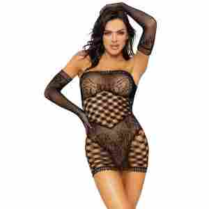 2 Pc Tube Dress And Gloves