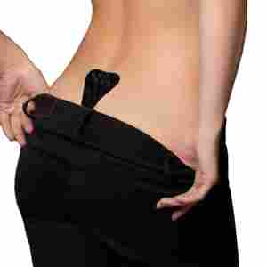 Bye Bra - Adhesive Thong Lace Finish Black One Size