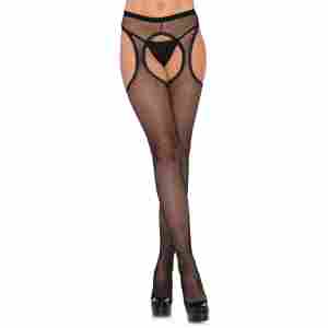 Fishnet suspender hose