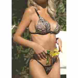 Floral sheer bra and g-string