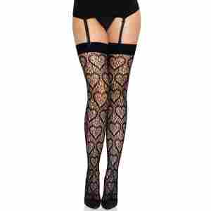 Heart Net Thigh Highs