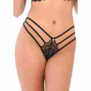 Lace string with straps