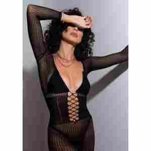 Net Long Sleeve Mini Dress